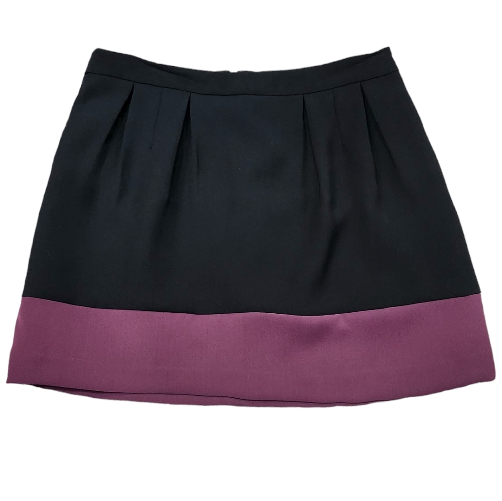 NWT Banana Republic Petite Purple Mini A-Line Pleated Shell Zip Up Skirt